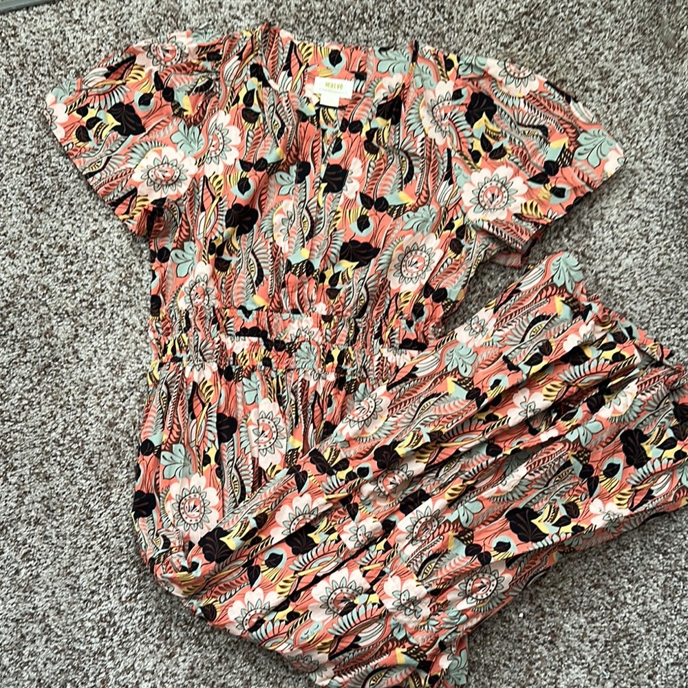 NWOT Anthropologie Floral Midi Dress - Pink and Black